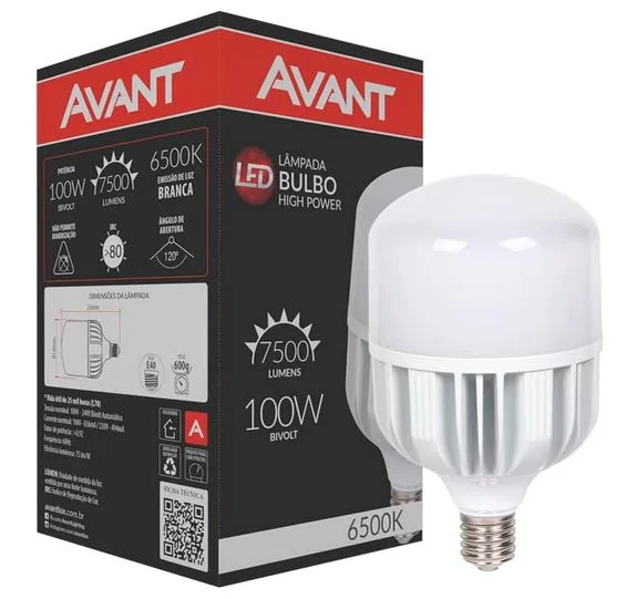 Lampada led alta potencia biv 100w 6500k