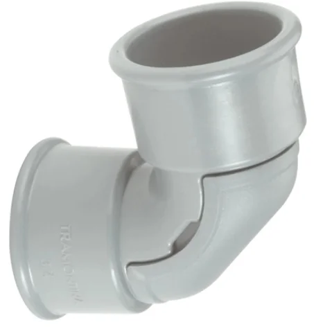 Conector 1/2" curvo pvc cz escuro plastibox