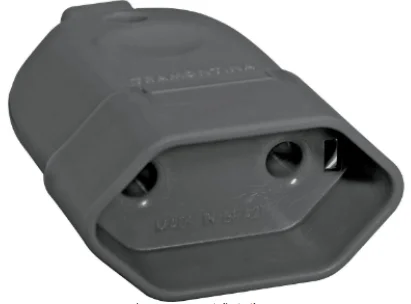 Plug femea 10a 2p nbr14136 pt