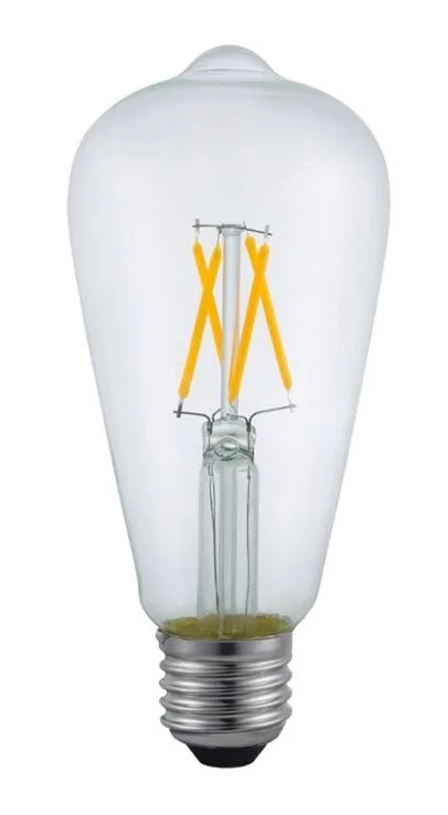 Lampada led pera biv 4w 2400k e27 st64 filamento clear