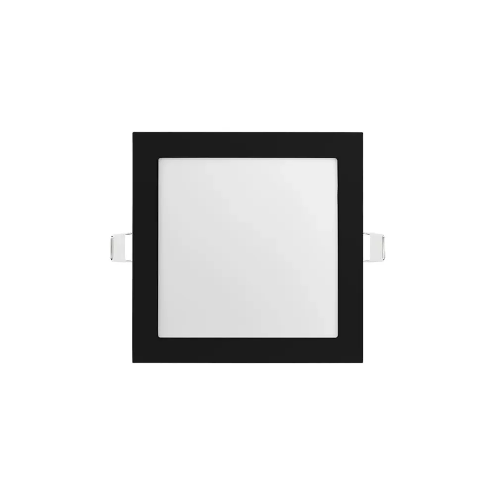 Luminaria led emb. abs 20w quad. - bivolt - 5700k - 22,5cmx22,5cm - moldura preta