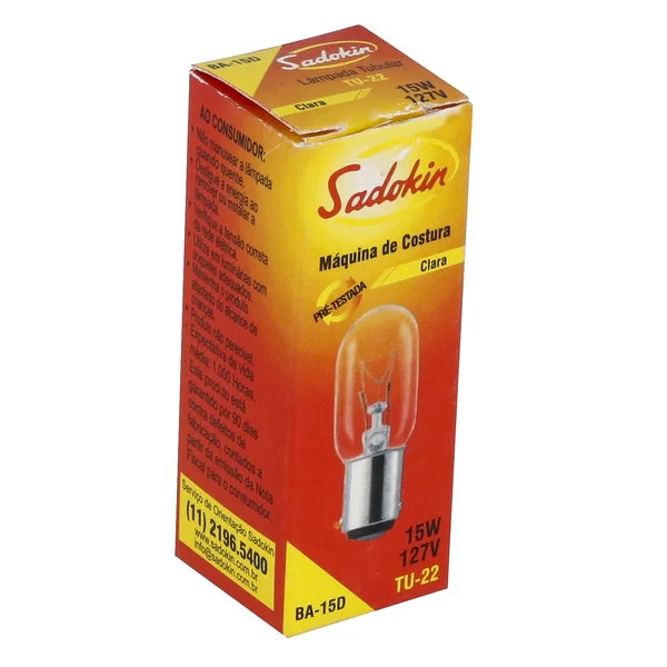Lampada incandescente 127v 15w ba15d cl costura