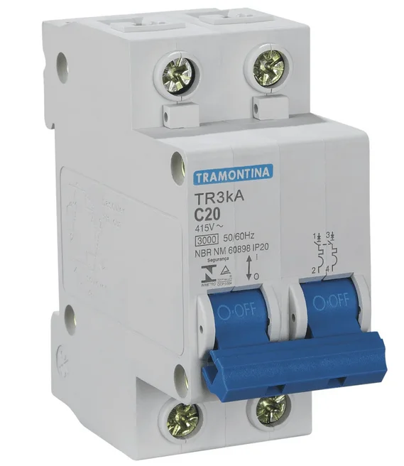 Disjuntor 2x 20a c 3ka 127v - 220v tramontina