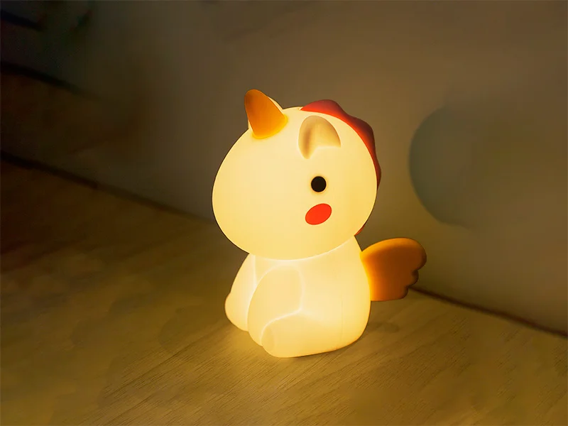 Luminaria soft led 0,5w rgb + 3000k recarregavel unicornio uni