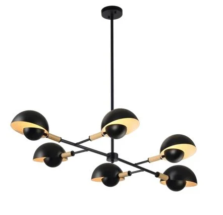 Luminaria pendente 6 lamp. g9 pt cumbuca