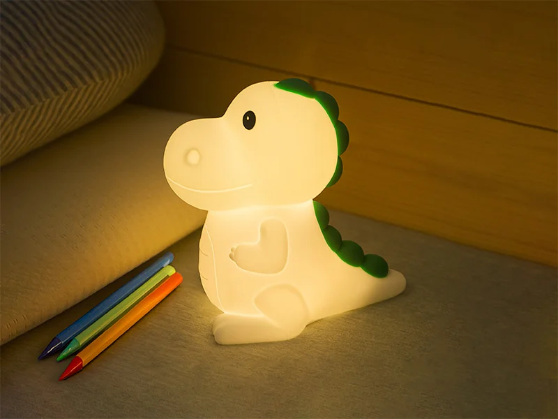 Luminaria soft led 0,5w rgb + 3000k recarregavel dinossauro rex
