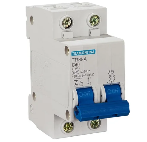 Disjuntor 2x 40a c 3ka 127v - 220v tramontina