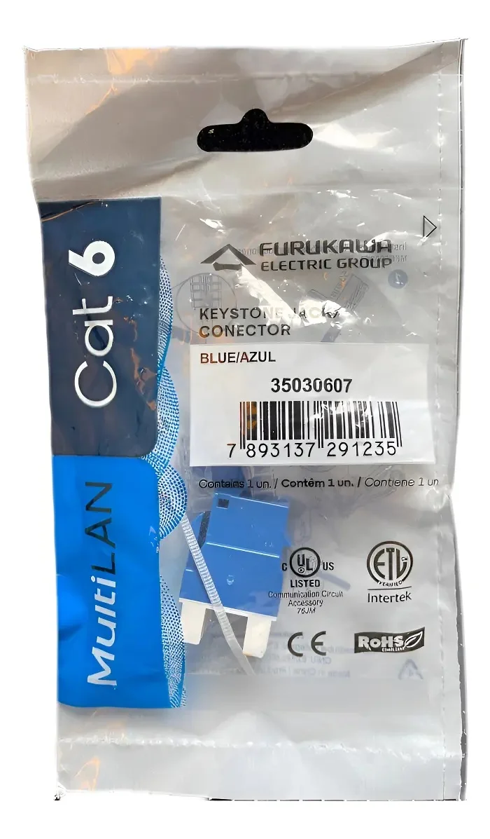 Conector femea az cat.6 90/180 multilan t568a/b