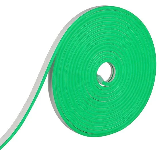 Fita led neon verde 12v ip65 8w/m c/ kit ligação biv. / rolo c/ 5m