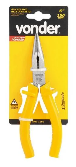 Alicate bico meia cana reto 6" pro