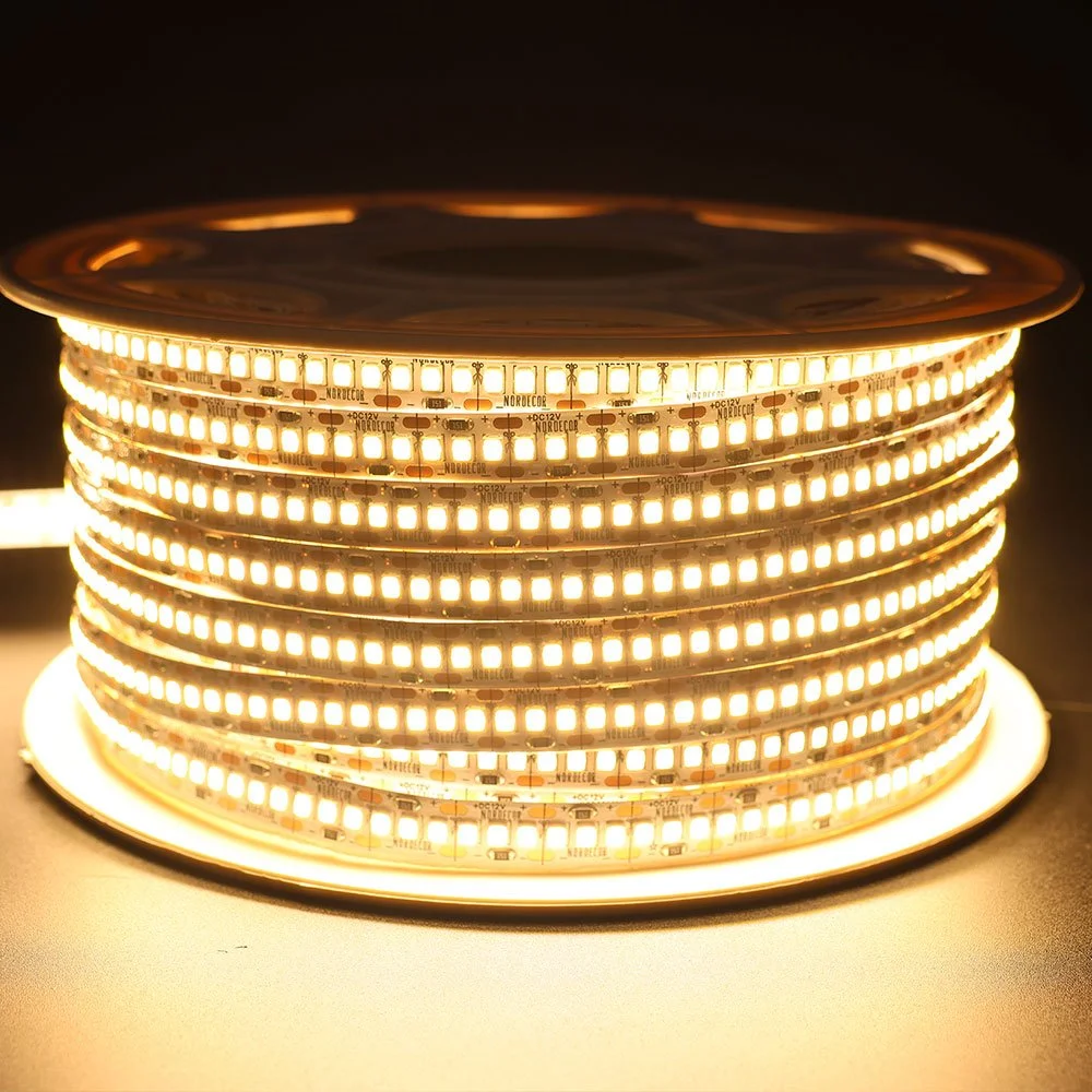Fita led 2835 3000k 12v ip65 20w/m 2200lm/m 240led/m rolo c/ 5m