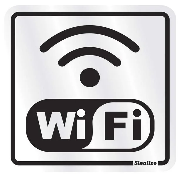 Placa de sinalizacao aluminio wi fi 15x15cm