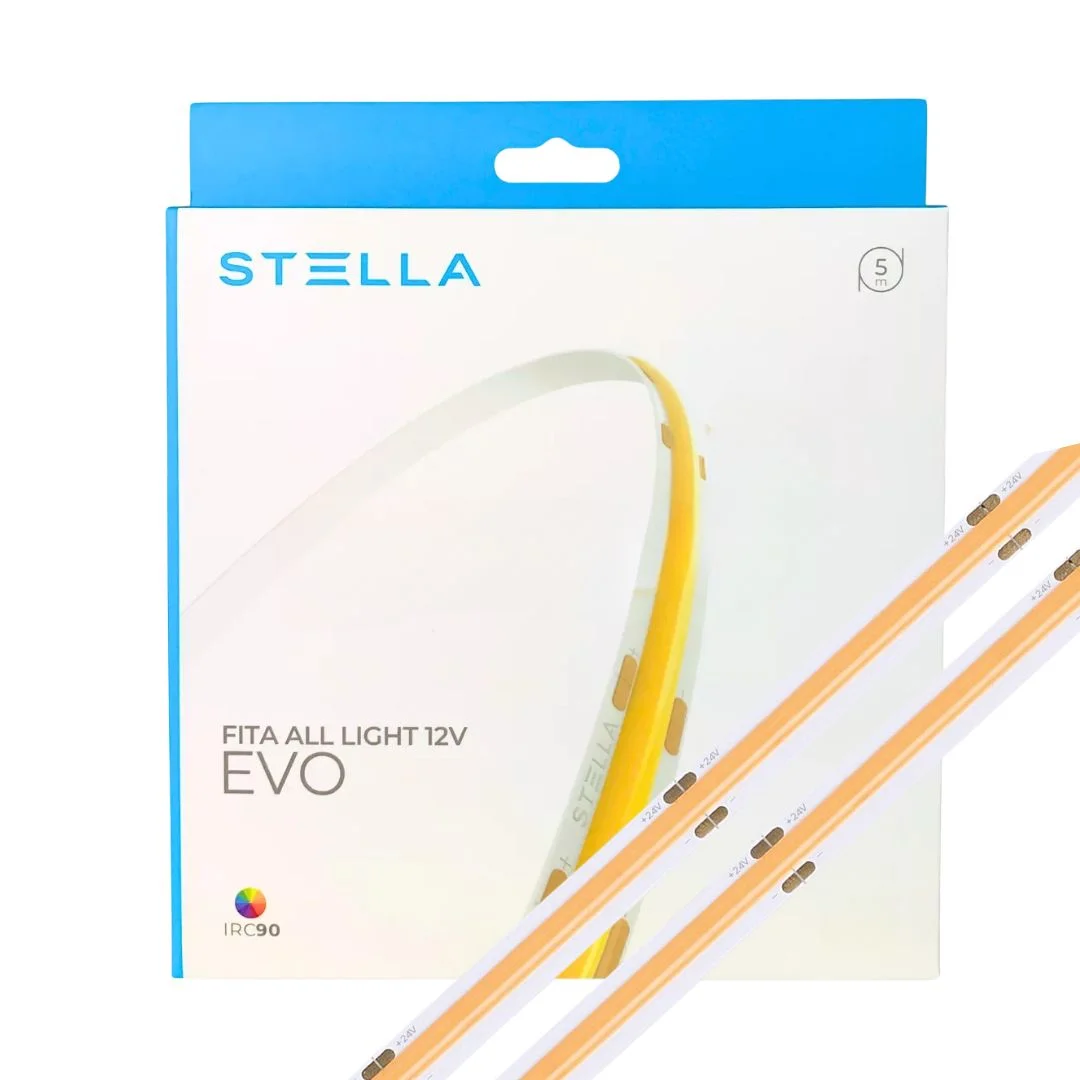 Fita led all light evo 4000k 12v ip20 7w/m 500lm/m rolo c/ 5 metros