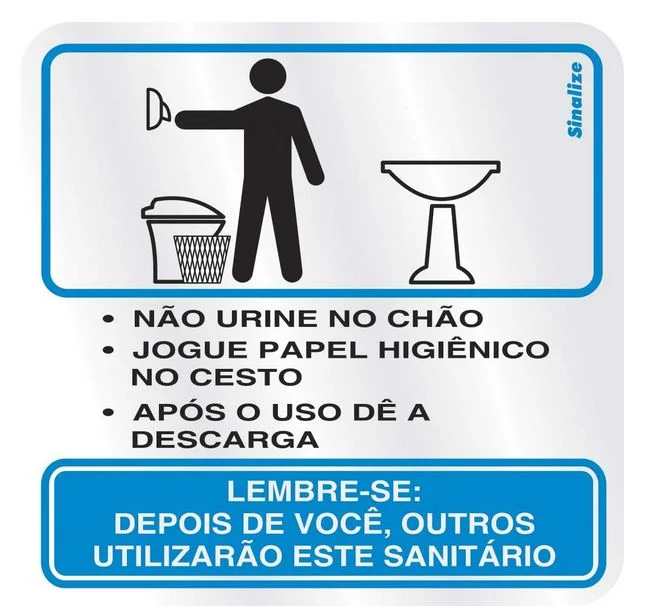 Placa de sinalizacao aluminio banheiro